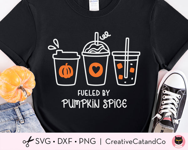 Fueled by Pumpkin Spice Latte Coffee SVG Files | CreativeCatandCo