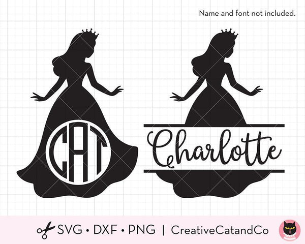 Princess Carriage Monogram and Split Frame SVG