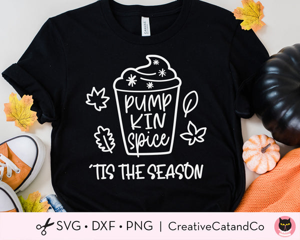 Fall Pumpkin Spice Latte Tis The Season SVG Files | CreativeCatandCo
