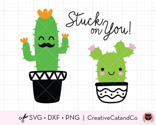 Stuck on You Cactus Succulent SVG Cut Files
