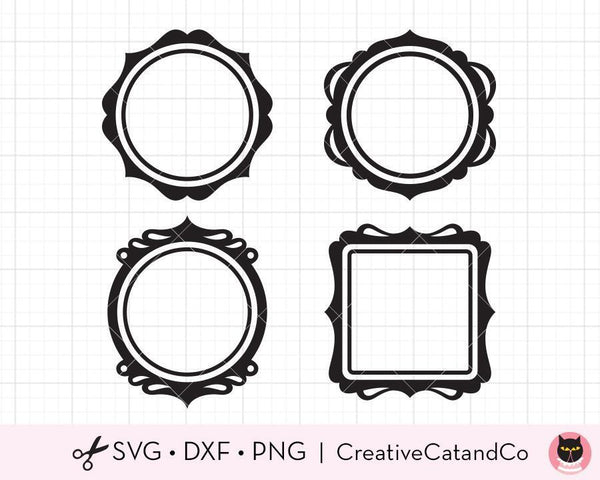 FREE Ornament SVG Monogram Frame - SVG ::: DXF ::: PNG - Free Monogram Font  & Frame