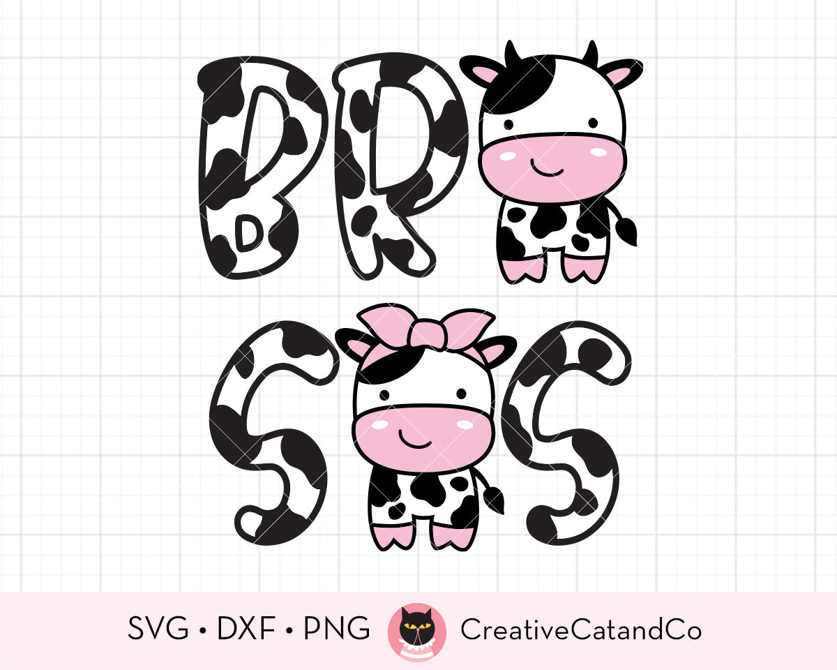 Cow Brother Sister Cow Birthday Family Bro Sis SVG | CreativeCatandCo