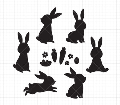Boy Girl Easter Bunny Rabbit Split Name Frame SVG | CreativeCatandCo