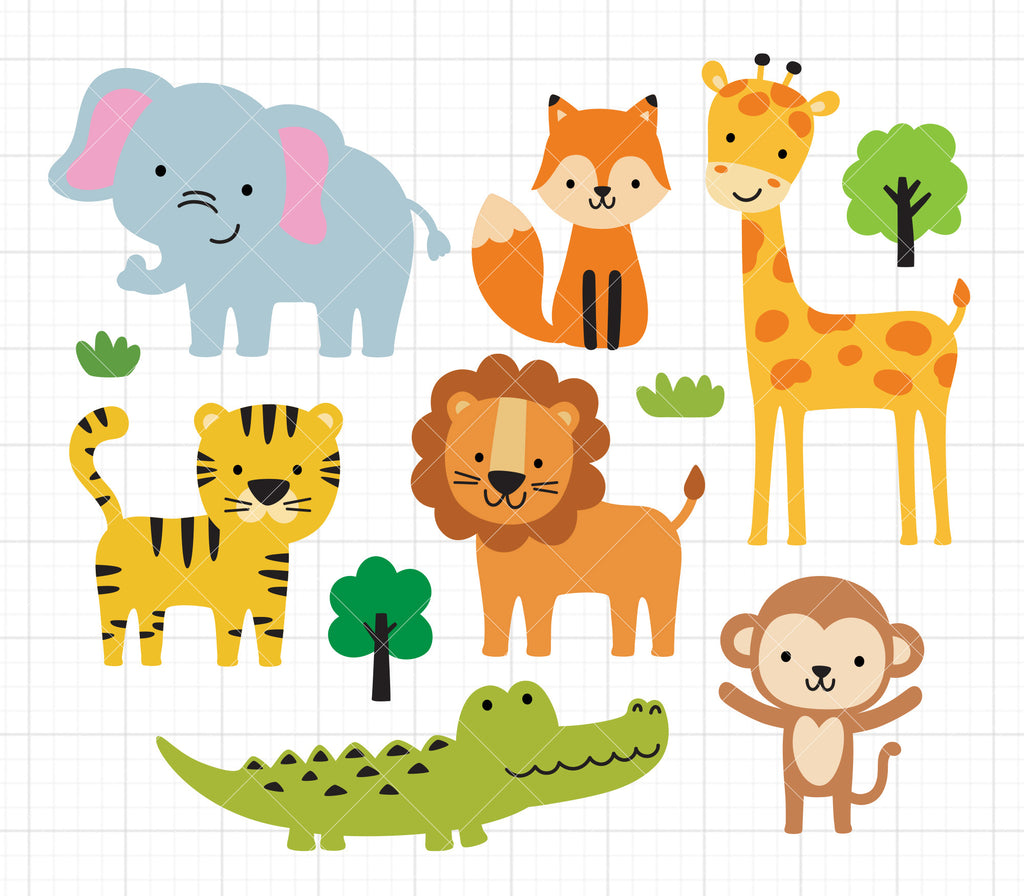 safari jungle animals bundle svg dxf png