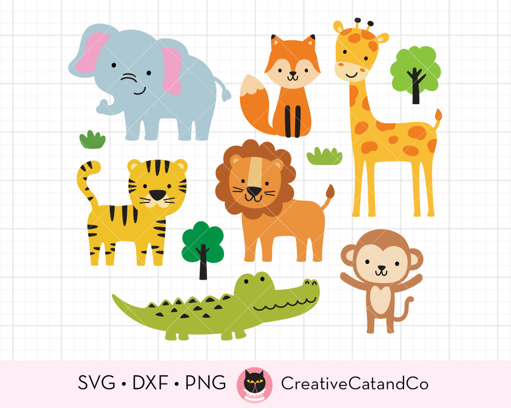Safari Jungle Animals Bundle SVG | CreativeCatandCo safari-jungle-animals-bundle-svg-creativecatandco