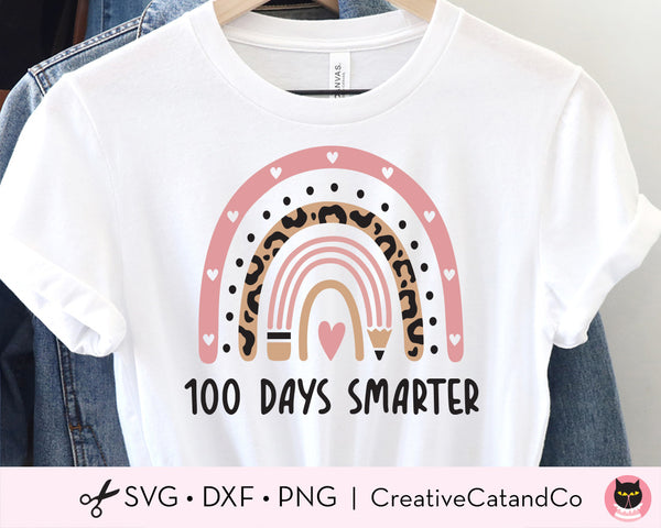 100 Days Smarter Teacher Girl 100 Days of School SVG | CreativeCatandCo