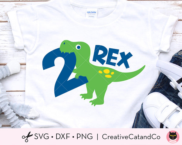 3 Rex Boy Dinosaur Birthday SVG Cut Files | CreativeCatandCo