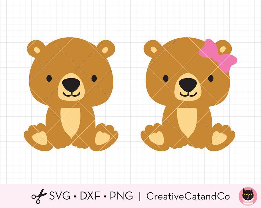 Teddy Bear SVG, Cricut Cut files, Silhouette, Cute Bear Colo
