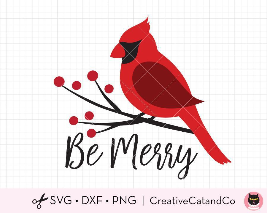 Christmas Red Cardinal Bird SVG Cut Files | CreativeCatandCo christmas-red-cardinal-bird-svg-cut-files-creativecatandco