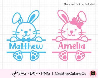 Peeking Easter Bunny Rabbit Face SVG | CreativeCatandCo