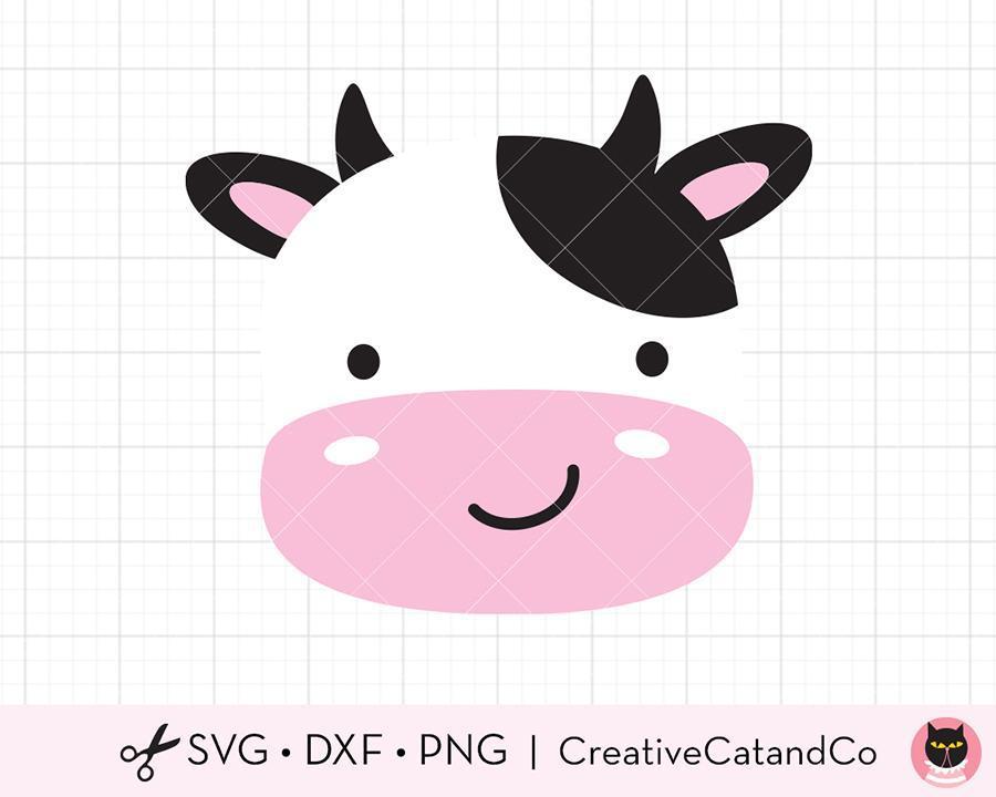 Cute Cow Face SVG Cut Files For Cricut CreativeCatandCo cute-cow-face-svg-cut-files-for-cricut-creativecatandco
