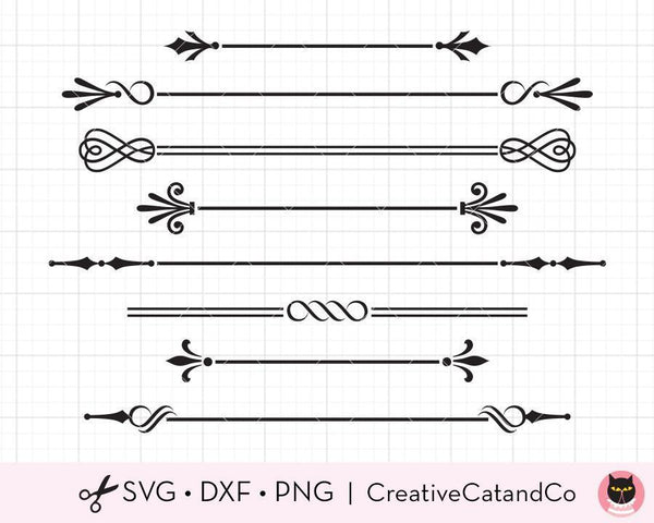 Decorative Borders and Dividers SVG Cut Files | CreativeCatandCo