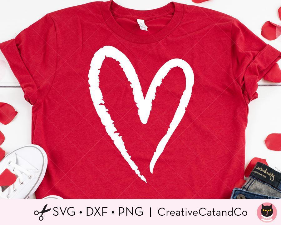 Distressed Heart with Brush Stroke SVG Files | CreativeCatandCo