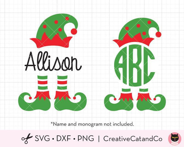 Elf Monogram and Split Frames SVG Cut Files | CreativeCatandCo