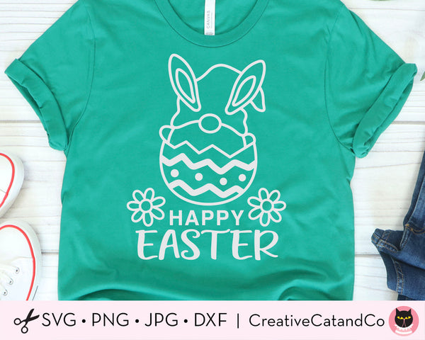 Happy Easter Gnome with Easter Egg SVG Files | CreativeCatandCo