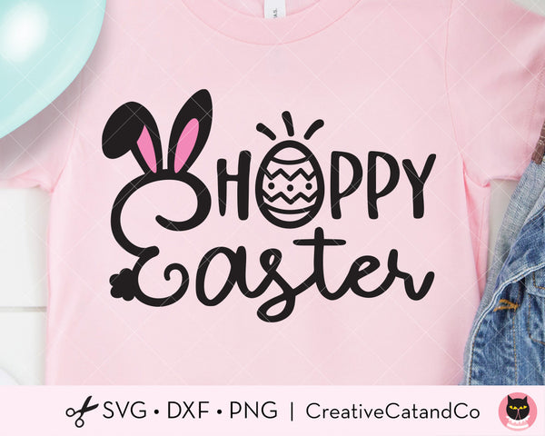 Hoppy Easter Bunny Ears and Egg SVG Files | CreativeCatandCo