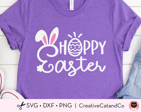 Hoppy Easter Bunny Ears and Egg SVG Files | CreativeCatandCo