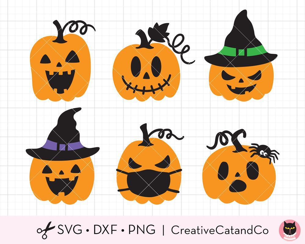 Jack O Lantern Halloween Pumpkins SVG | CreativeCatandCo