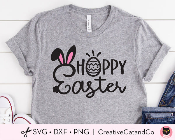 Hoppy Easter Bunny Ears and Egg SVG Files | CreativeCatandCo