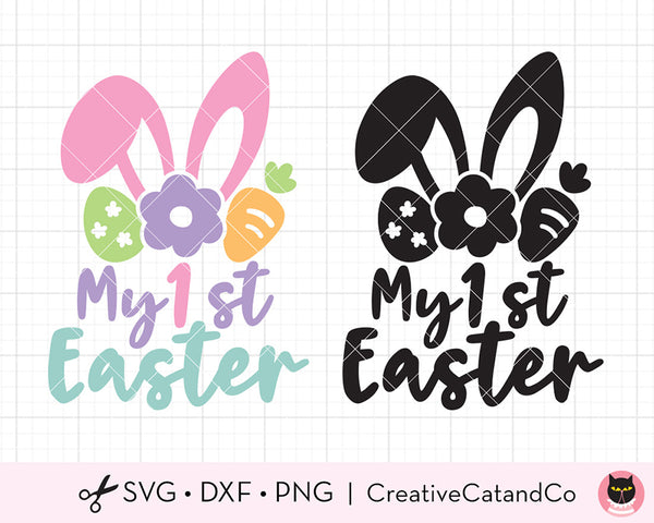 Girl My First Easter Bunny Rabbit Ears SVG Files | CreativeCatandCo