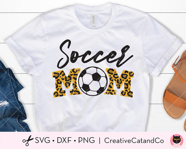 Free Soccer Mom Soccer Ball Leopard Print SVG | CreativeCatandCo