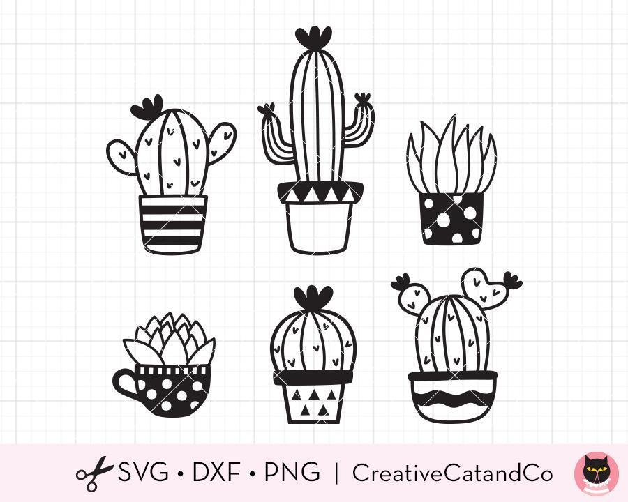 succulent svg Succulent and Cactus Hand Drawn SVG Files