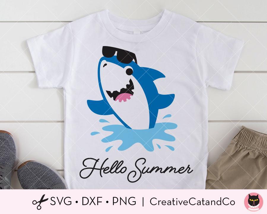 Summer Shark with Sunglasses Svg Dxf Png