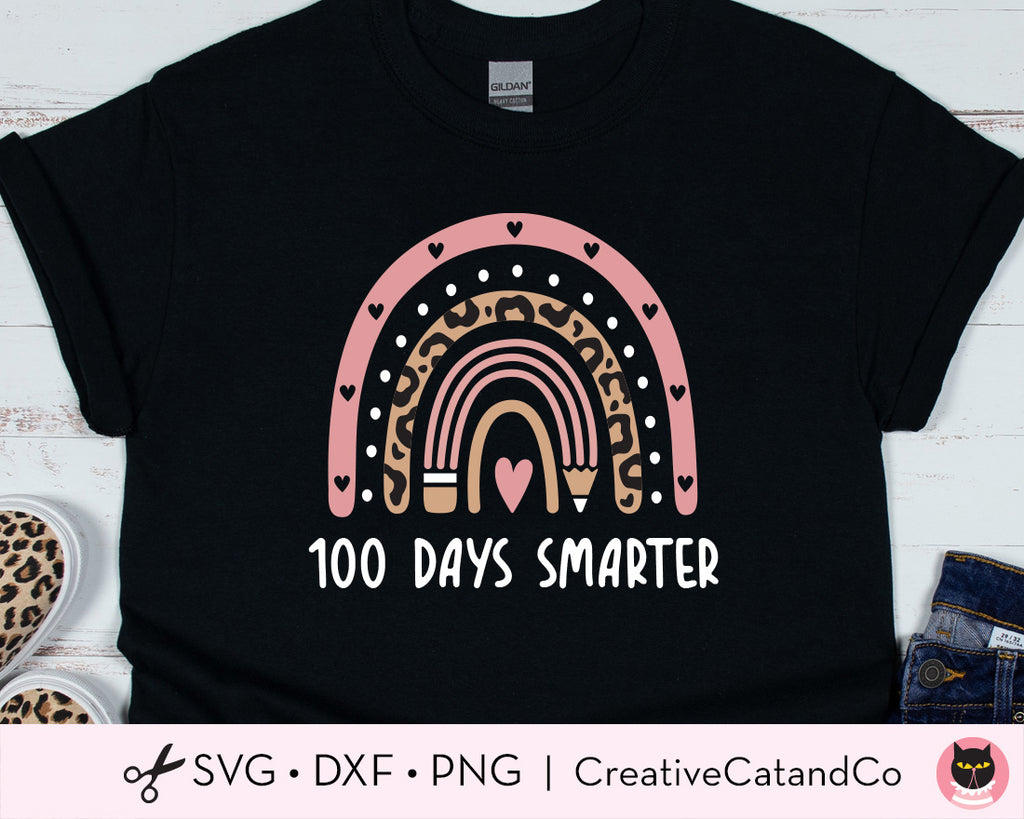 100 Days Smarter Teacher Girl 100 Days of School SVG | CreativeCatandCo